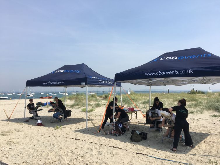 massage event on the beach